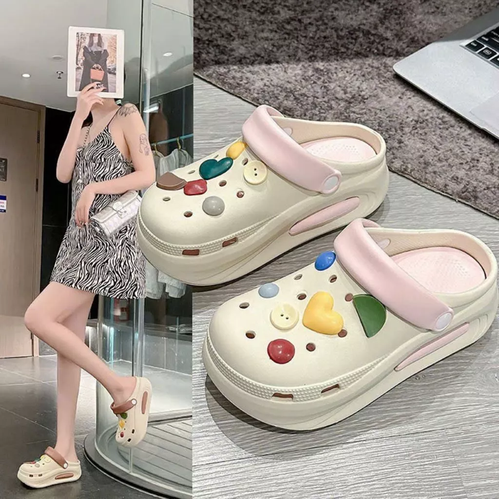 Dép Sục Nữ Dopamine Baotou Độn Đế, Dép Sục Cao Su Mềm Size 36-41 Giay zep Store-SBT