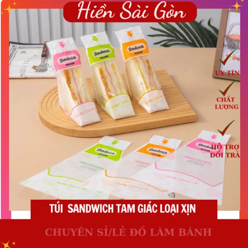 túi tam giác đựng bánh sandwich xấp 98-100 túi