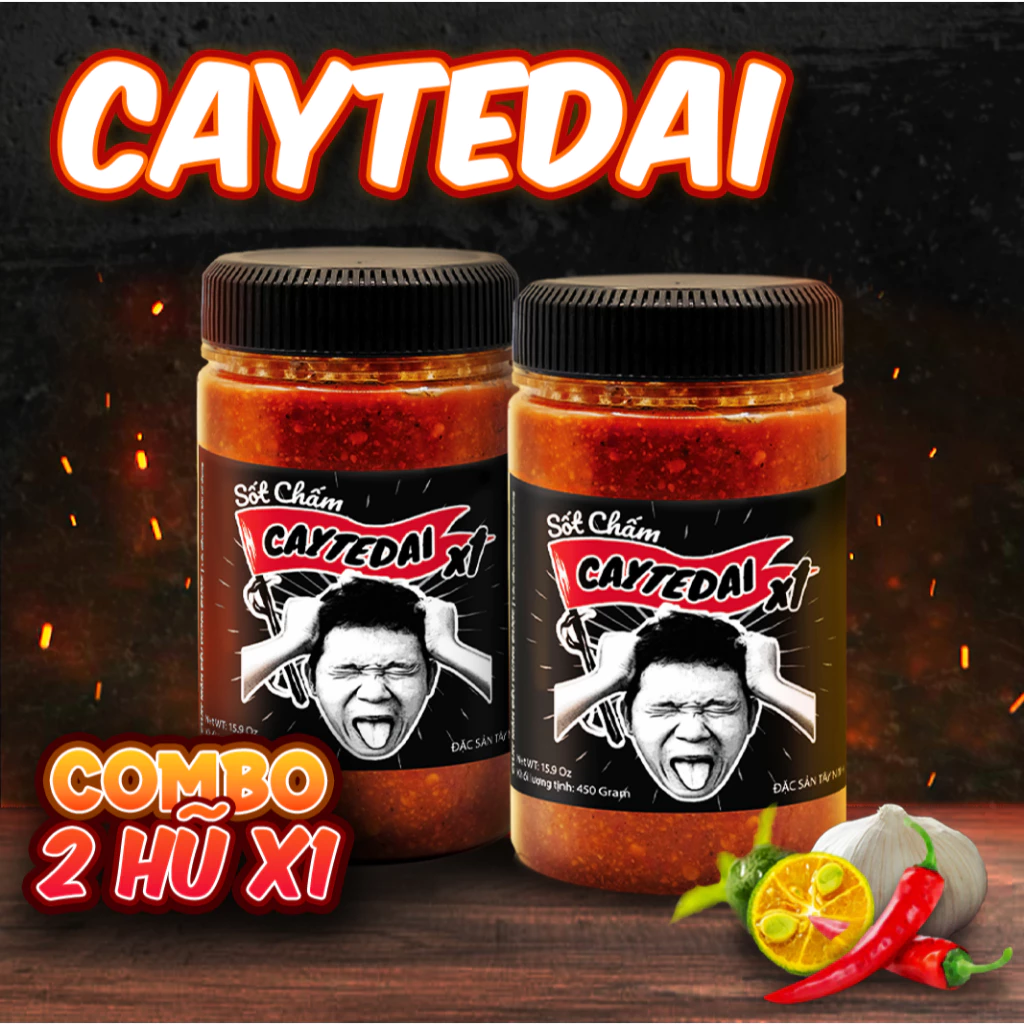 COMBO 2 Hũ CAY VỪA X1 - Combo 2 Hũ Sốt Muối Chấm Lâm Vlog Cay Tê Dại x1