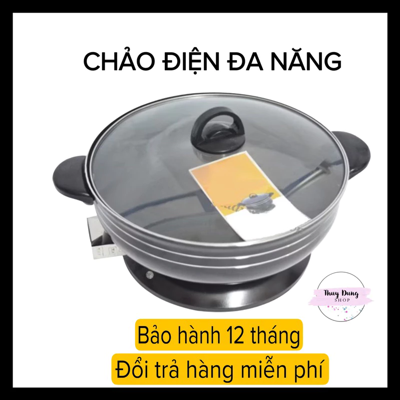 Chảo Điện Đa Năng, Nồi Lẩu Đa Năng Chống Dính Siêu Bền Size 26-28-30cm