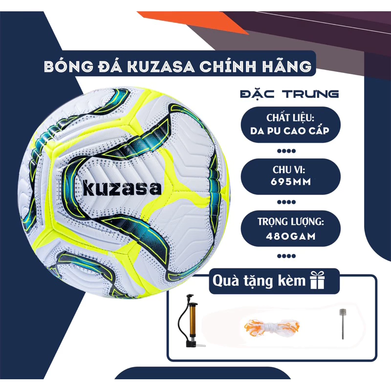 Bóng đá Kuzasa chính hãng số 5 Tặng kèm kim lưới.