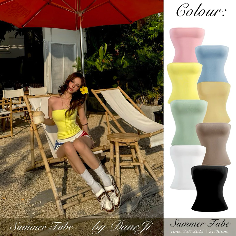[ 𝐒𝐔𝐌𝐌𝐄𝐑 𝐓𝐔𝐁𝐄 ] Áo quây ống Slimfit DANEJI , Chất dày dặn 2 LỚP thun lạnh,co dãn tốt basic phù hợp hằng ngày
