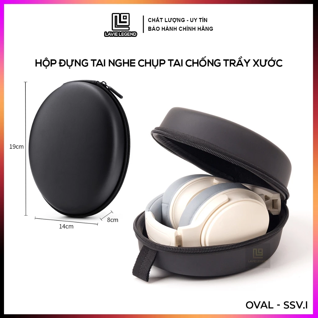 Hộp đựng tai nghe chụp tai Hộp Cứng EVA có dây kéo Túi Đựng headphone chống sốc chống bụi