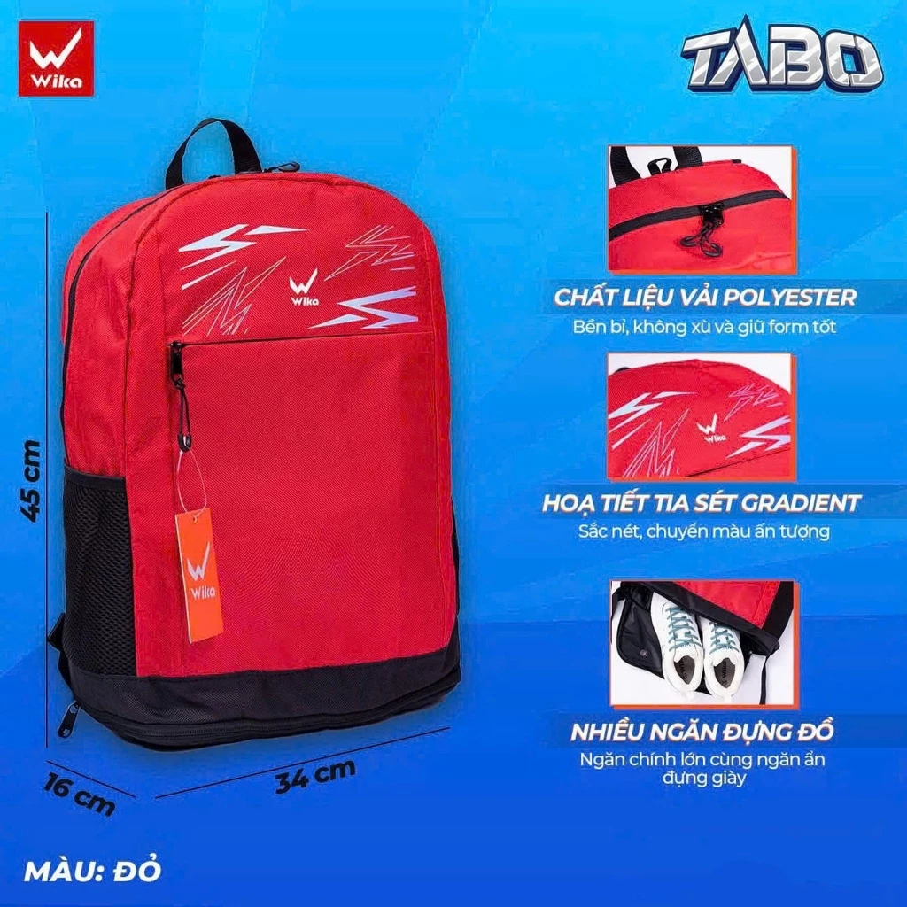 Balo Wika Tabo ,Chất Liệu Cao Cấp,Ngăn Đựng Rộng Rãi Họa Tiết Sắc Nết,Bền Bỉ,Tiện Lợi