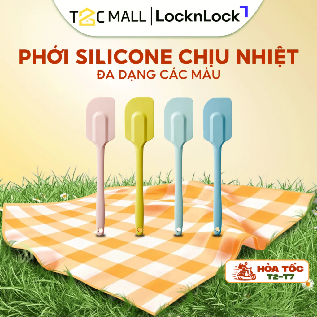 Phới Vét Bột Silicone LocknLock , Muôi Lật Thức Ăn Chịu Nhiệt Nấu Cháo, Làm Bánh- CKT223- T2CMALL