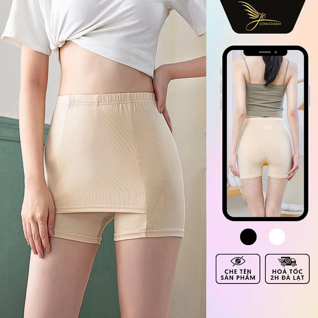 Quần Bảo Hộ, Quần Đùi Mặc Váy JUNA Size XL Thời Trang Đồ Lót Dành Cho Nữ, Chất Cotton Thoáng Khí, Màu Trắng/Da/SPK009