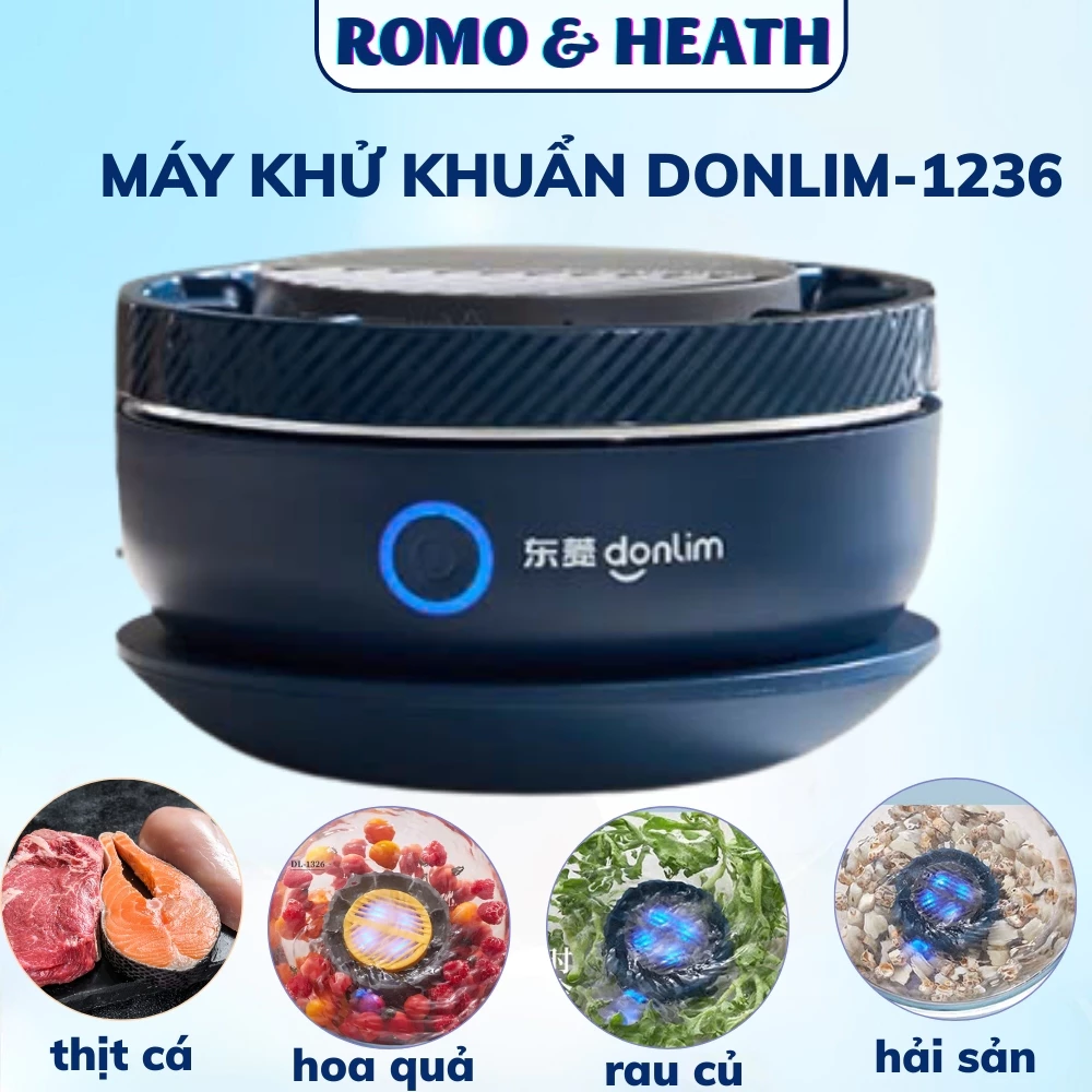 Máy Khử Khuẩn Thực Thẩm Donlim-1236 Bản Cao Cấp Diệt Khuẩn 99,99%, Công Nghệ Điện Phân Khử Trùng Rau Củ Quả Thịt Cá