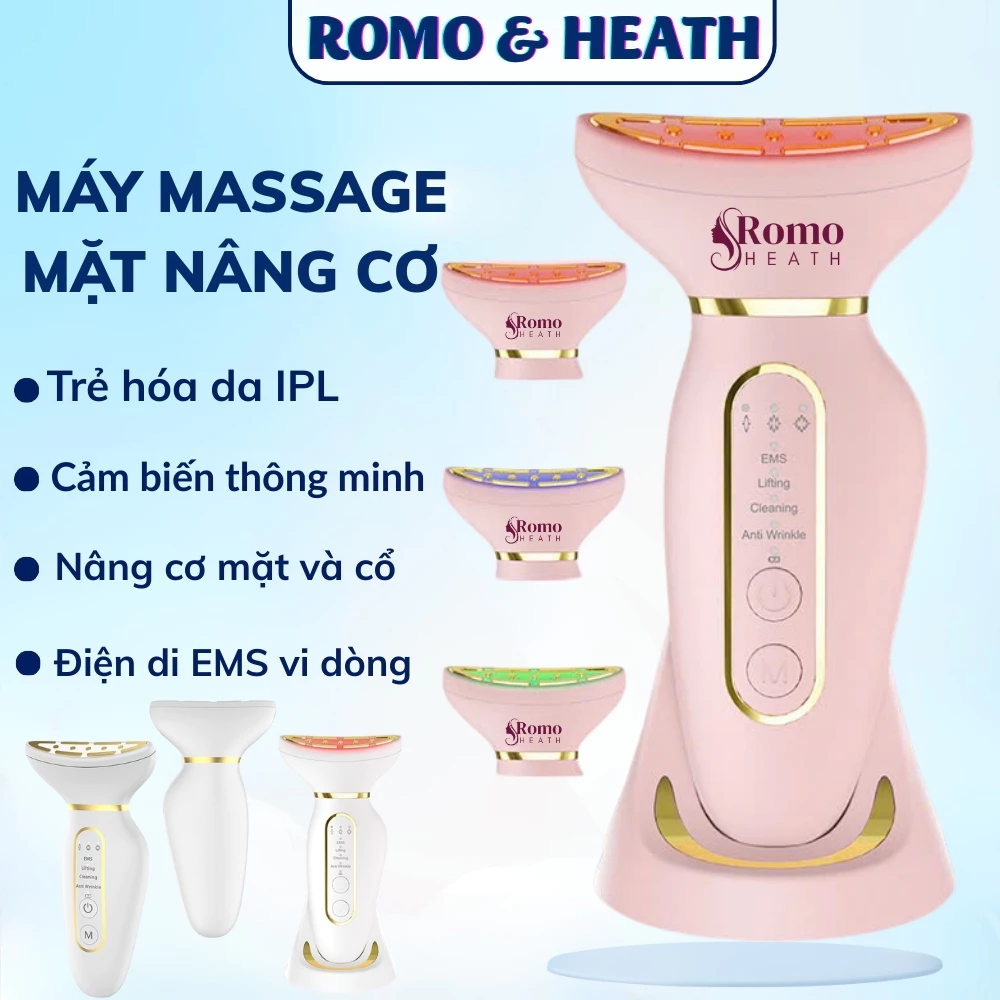 Máy nâng cơ mặt V-line, trẻ hóa da IPL, xóa nhăn mặt & cổ, massage mặt làm sáng da bằng ánh sáng & sóng siêu âm hiện đại