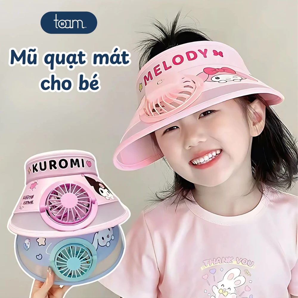 Mũ Chống Nắng Cho Bé Có Quạt Mát Tích Điện Mini, Mũ Vành Rộng Che Nửa đầu Tránh Mồ Hôi Cho Bé