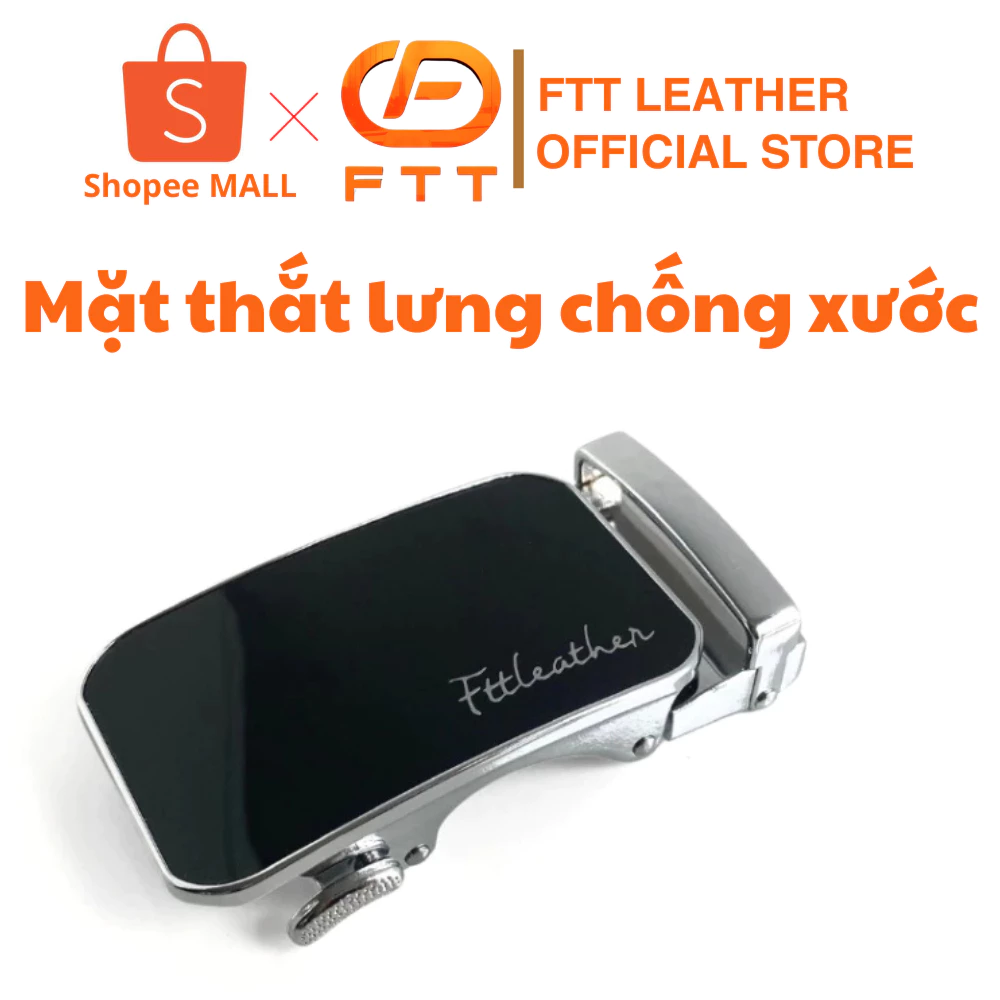 Mặt thắt lưng Fttleather loại khóa tự động trượt thông minh mặt kính vát tròn M230401