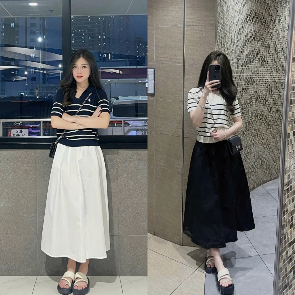 Chân váy dài kaki 1 lớp có túi cạp sau chun SUMIISHOP mã CV98 Nữ Women