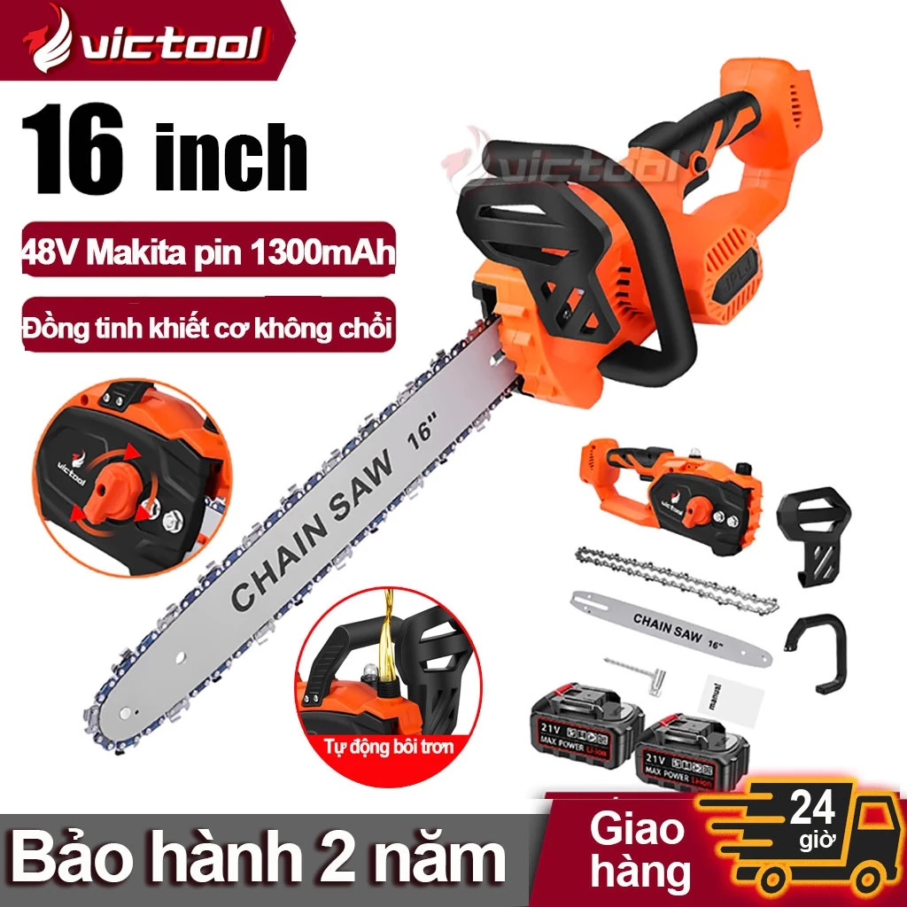 Máy cưa cầm tay pin,Máy cưa xích dùng pin 15cell- KHÔNG CHỔI THAN lõi đồng 100%,Siêu Khỏe Cưa Các Loại Gỗ