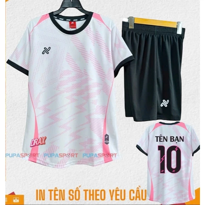 Bộ áo quần bóng đá,áo đá banh nam nữ a.m.a.c DRAX in tên số theo yêu cầu,áo thể thao chất liệu mè