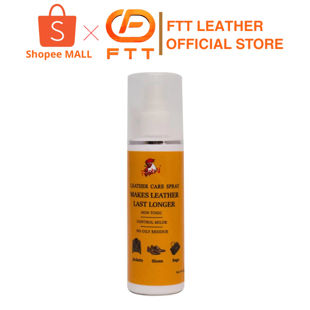 Xi đánh giày da, áo da chuyên dụng làm sạch, đánh bóng không màu Fttleather dạng xịt 120ml
