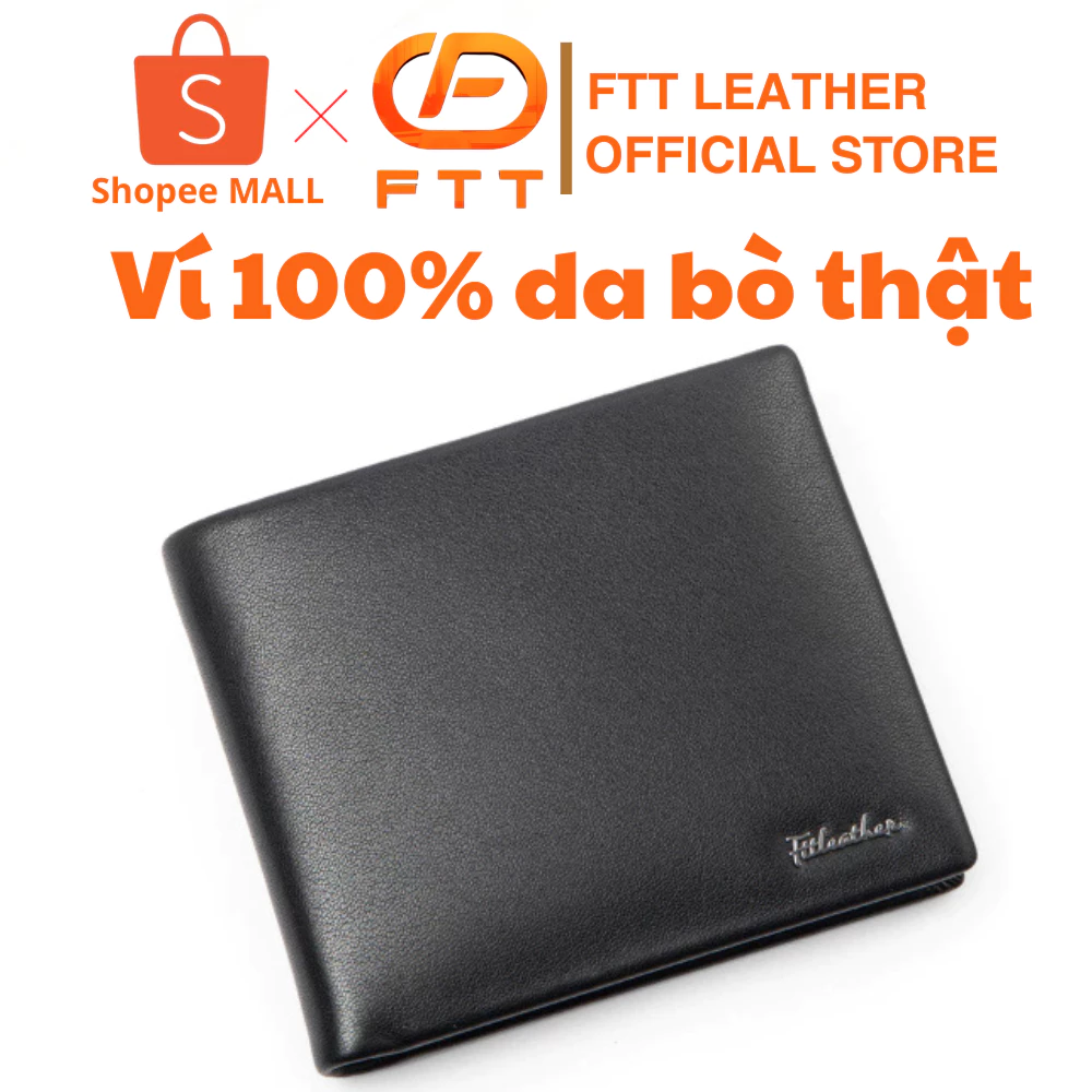Ví da bò nam cao cấp FTT Leather thiết kế đơn giản nhiều ngăn đựng thẻ, đựng card