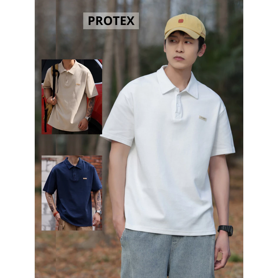 HÀNG LOẠI 1 Áo Polo Nam Nữ Protex Chất Liệu Tổ Ong Gạo Thêu Logo Cao Su Trước Ngực Thoáng Mát