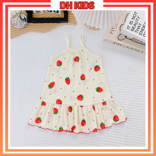 [G01] (10 - 25kg) Váy 2 dây cho bé chất tăm lạnh mềm mát co giãn,hình in ngộ nghĩnh đáng yêu - DH KIDS
