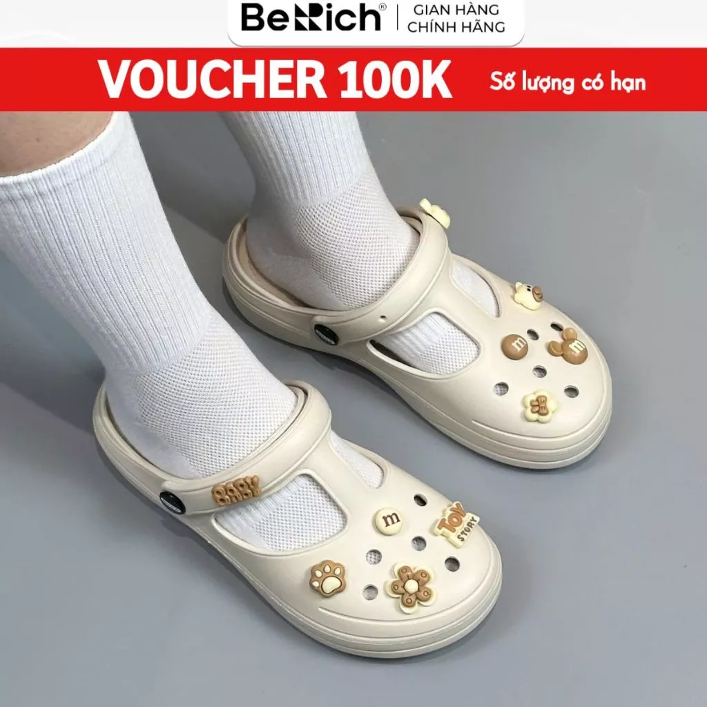 [TẶNG SET 6 CHARM 3D] Dép Sục Búp Bê Berich Siêu Êm Bền Nhẹ Không Thấm Nước SUBE EVA Nguyên Sinh