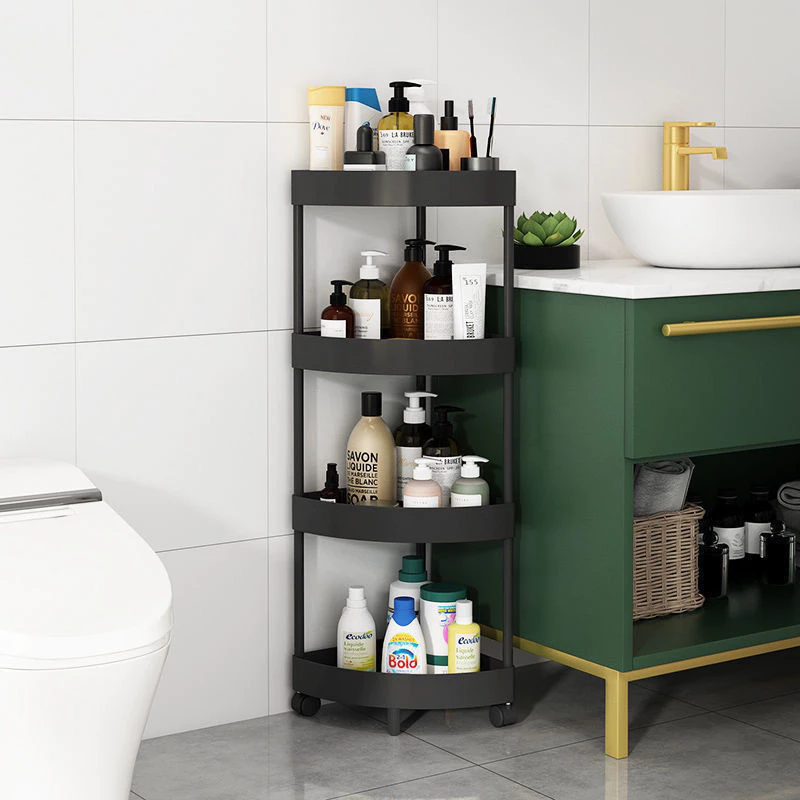 kệ để đồ nhà bếp , phòng tắm góc tường tam giác 3-4 tầng có bánh xe gọn gàng tiện ích