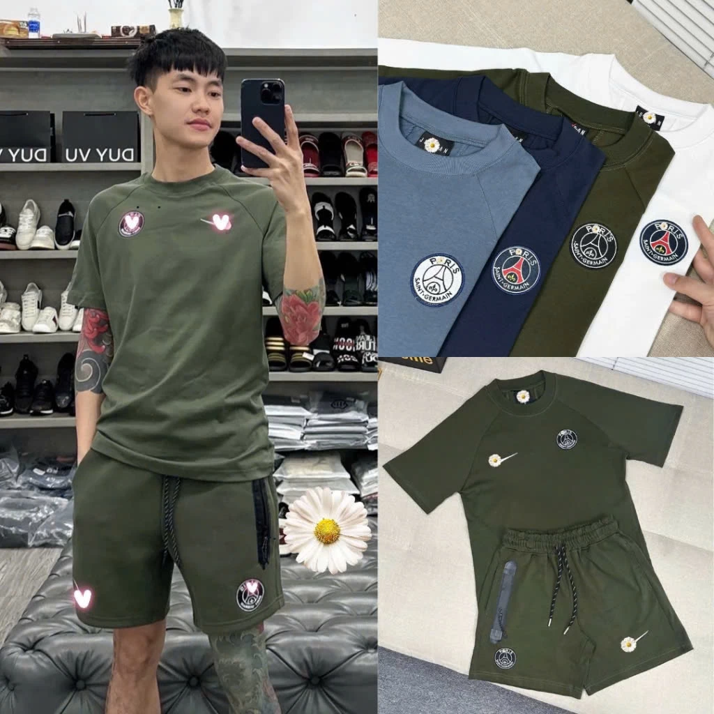 Bộ Quần Áo Thể Thao Nam Loaii Keii Noai Tech họa tiết Logo thêu 100% chất liệu Cotton định lượng 270gsm Hot trend 2025