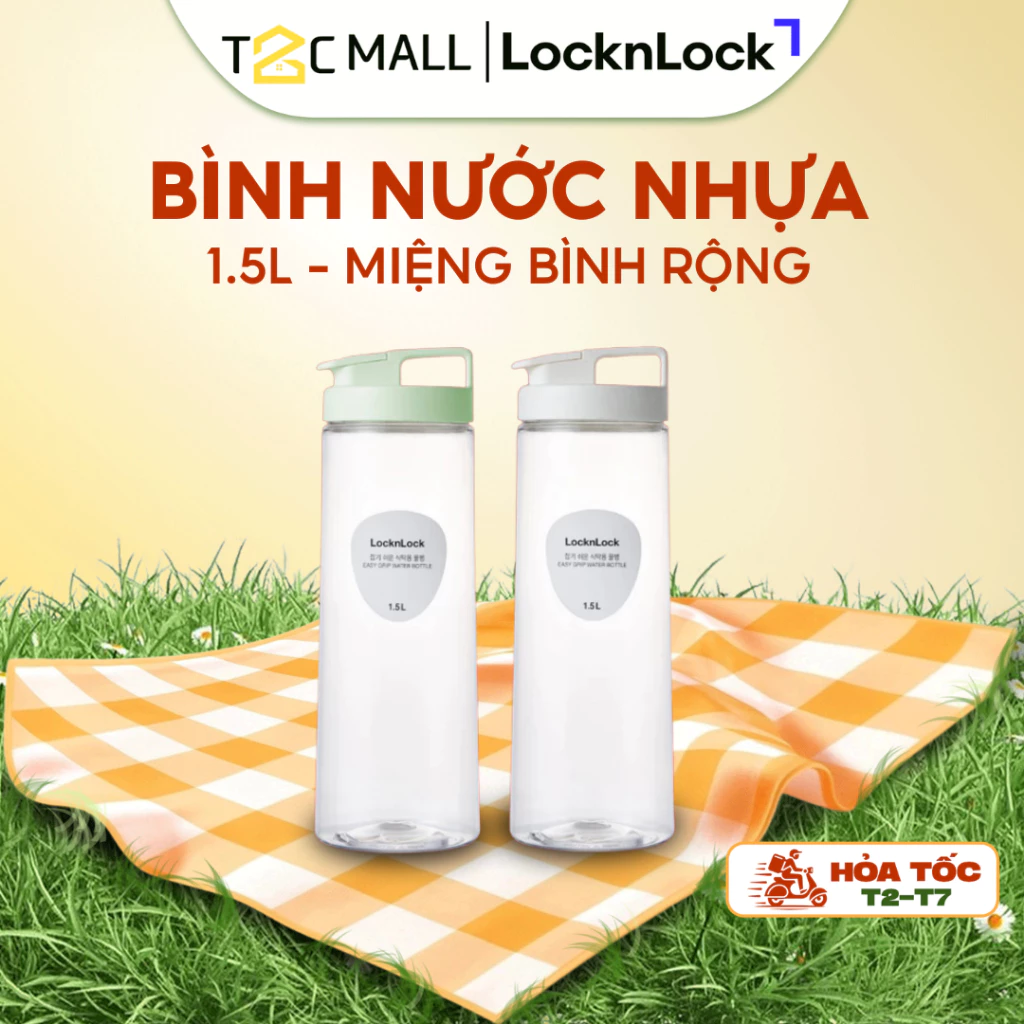 Bình Nước LocknLock Bình Nhựa Đựng Nước 1.5 Lít To Miệng Rộng Cao Cấp Chính Hãng HAP814 - T2CMall
