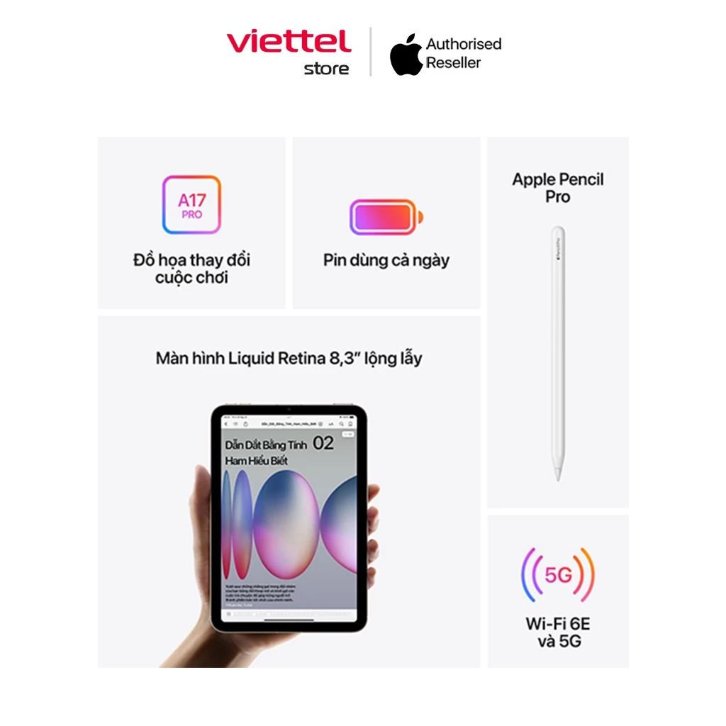iPad Mini 7 WIFI 5G 512GB Chính hãng