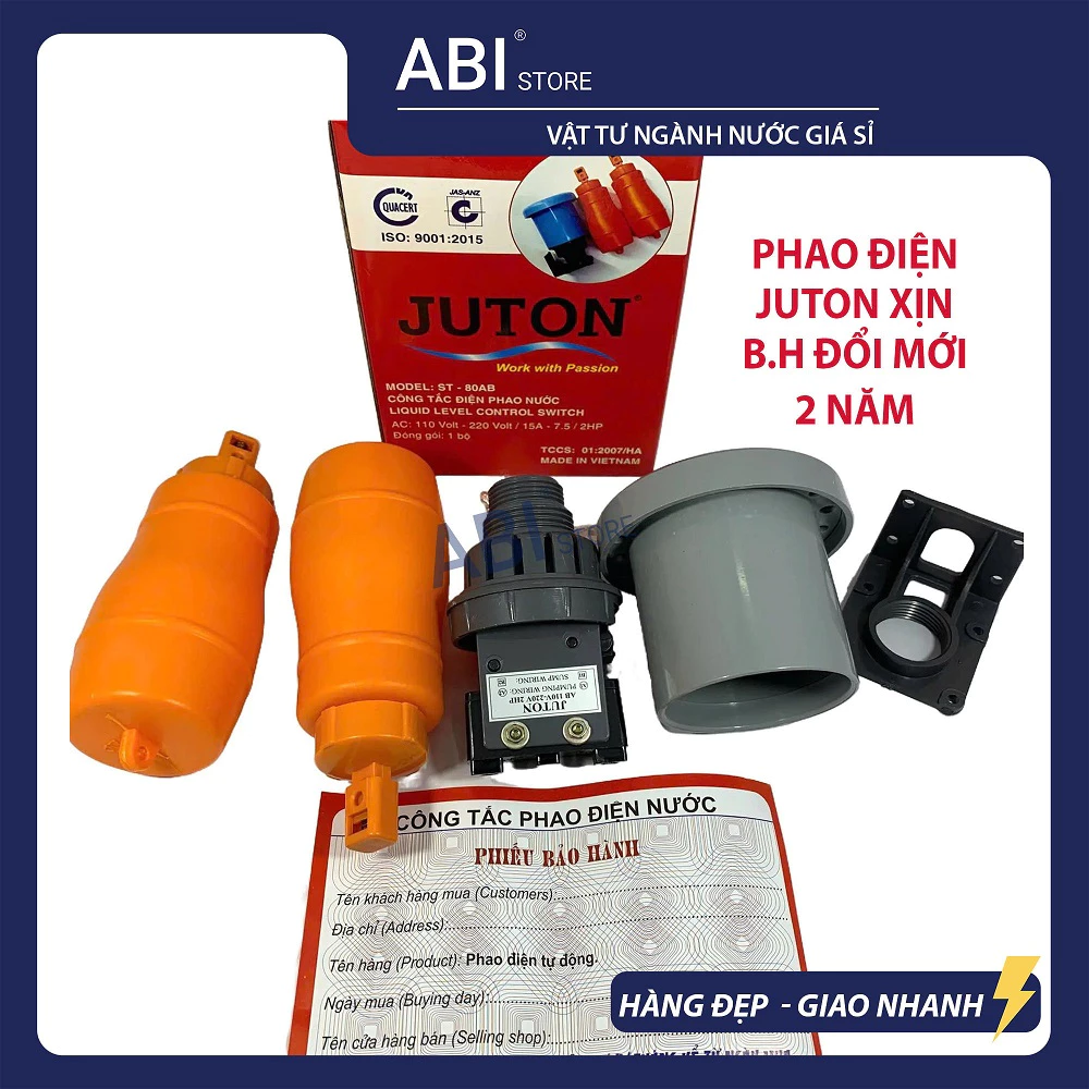 Phao điện bồn nước Juton loại xịn B.H 24 tháng, công tắc phao tự động ngắt nước chống tràn bể nước
