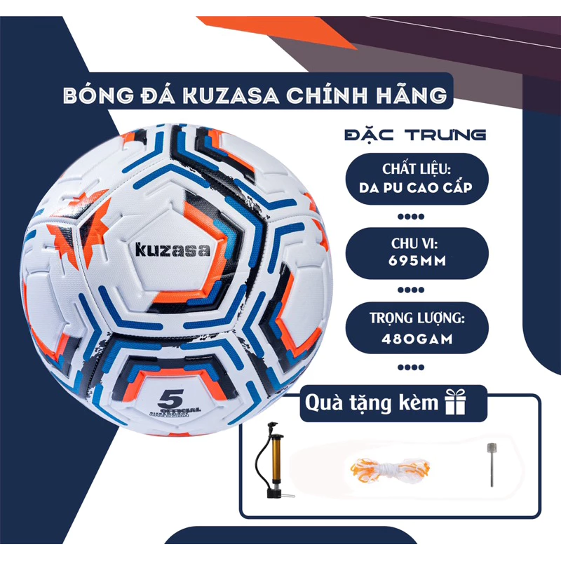 Quả bóng đá,banh bóng đá SỐ 5 hàng 4 lớp chính hãng KUZASA (tặng quà)