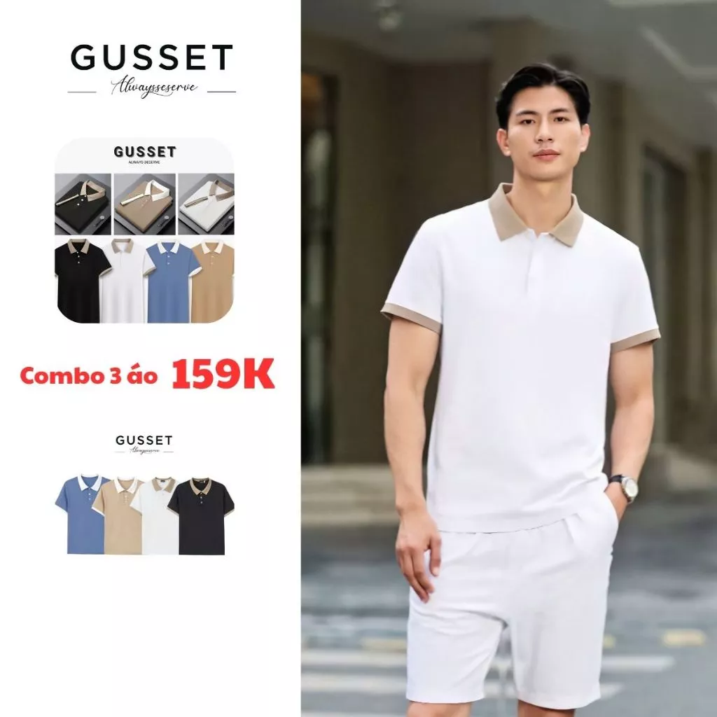 [Xả kho] Áo Polo Nam Chất Poly Cá Sấu Mát Mịn, Cổ Phối Màu Thời Trang, Giá Rẻ, Form Chuẩn, Nhiều Màu Lựa Chọn GSPL002