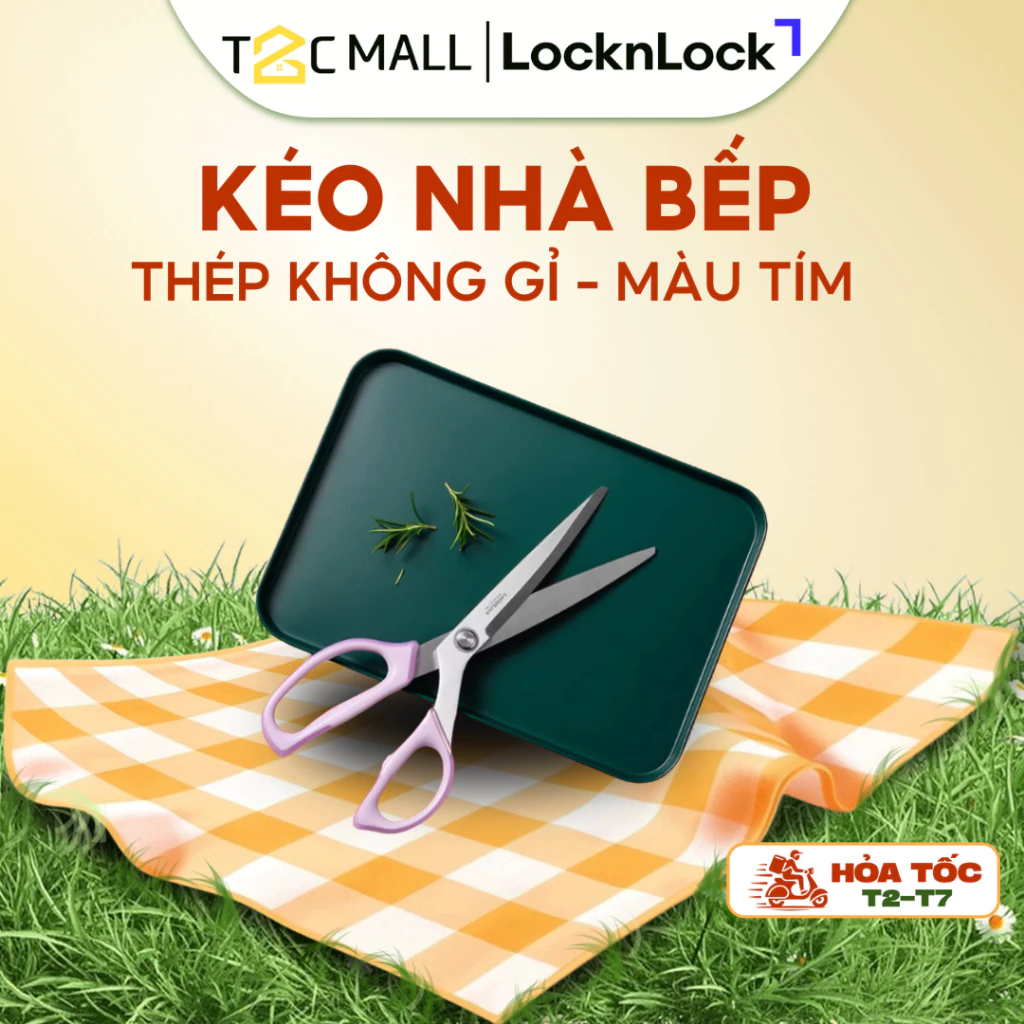 Kéo Nhà Bếp LocknLock Blooming Kitchen Scissors Thép Không Gỉ CKK207 - T2CMall