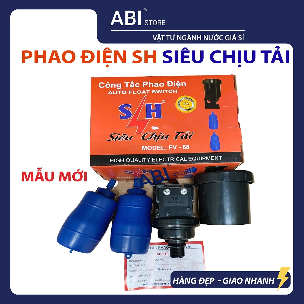Phao điện bồn nước SH siêu chịu tải loại xịn B.H 24 tháng, công tắc phao tự động ngắt nước chống tràn bể nước