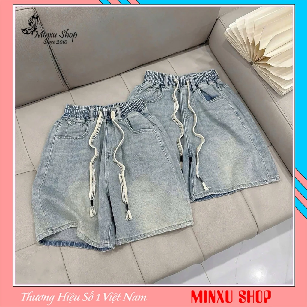 Quần Jean Ngố, Quần Bò Ngố Trơn Cạp Chun Basic Năng Động Hàng QC Minxu Shop Q1059