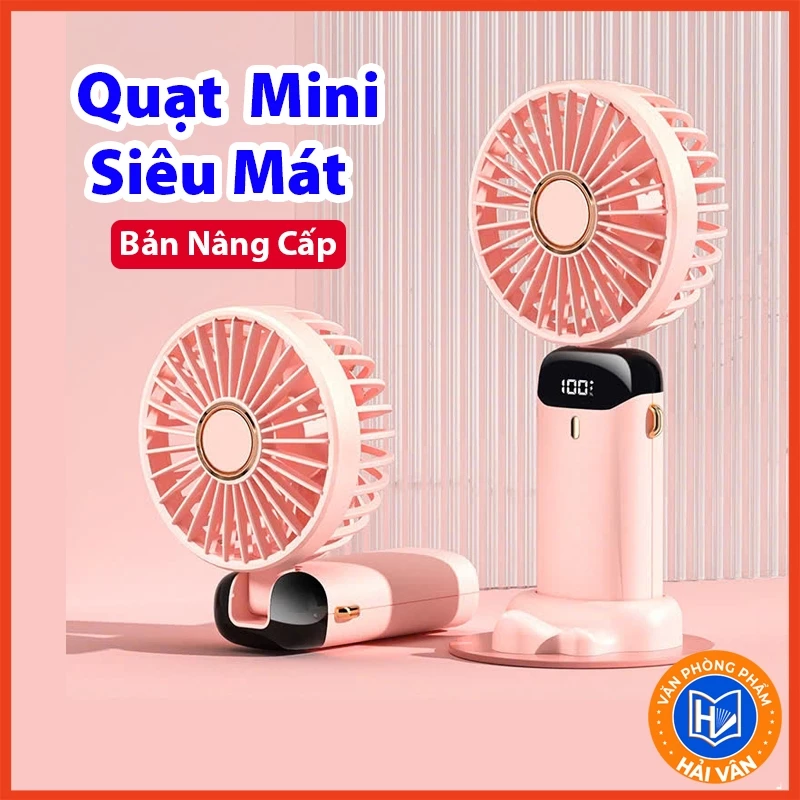 Quạt Cầm Tay Tích Điện Dung Lượng Pin Khủng ,màn hình Led Thông Minh , 5 cấp độ gió, Thiết Kế Đơn Giản Tiện Dụng