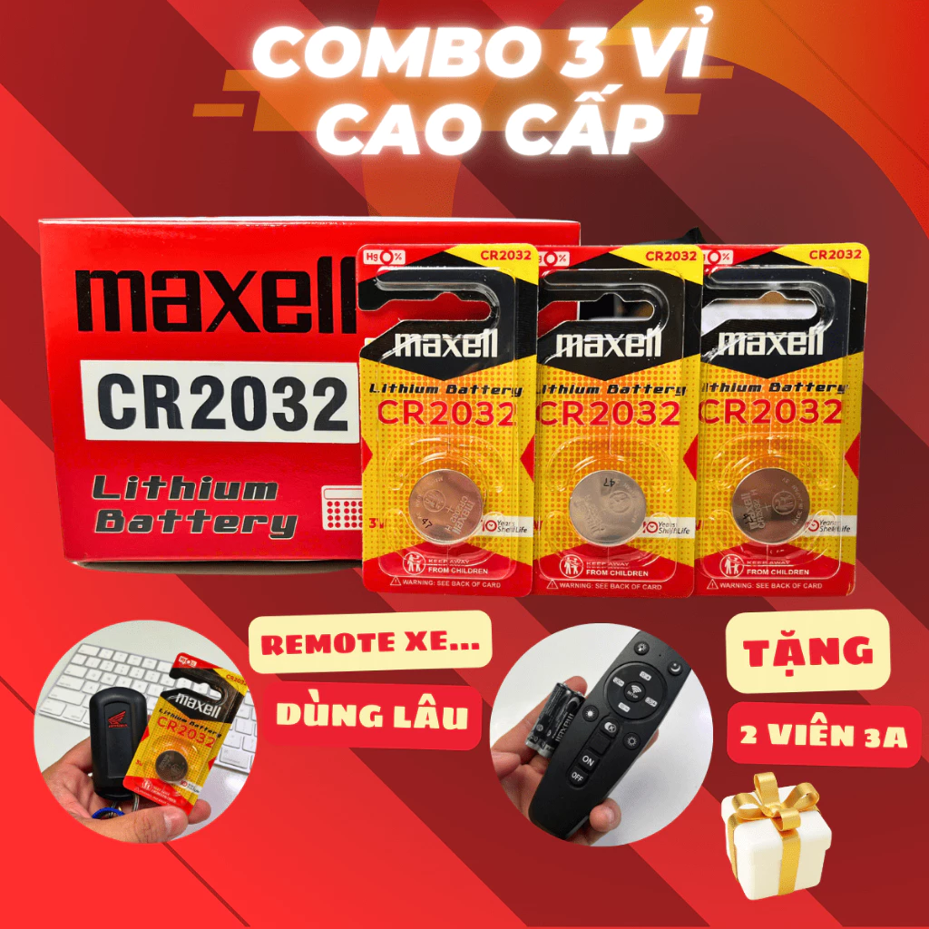 Pin CR2032 cao cấp của maxell hàng công ty chính hãng tem phân phối