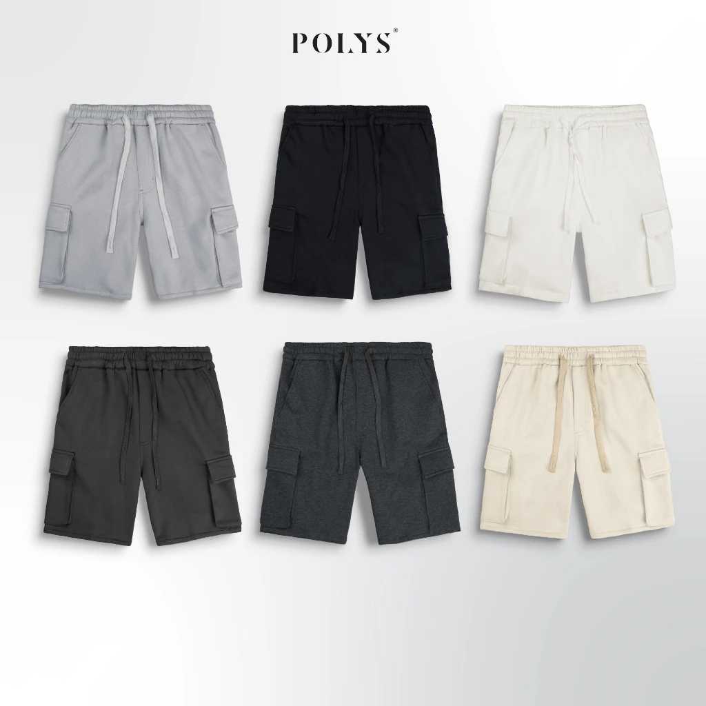 Quần Short Nỉ Túi Hộp POLYS, Form Trên Gối, Trẻ Trung. Quần Nỉ Túi Hộp 6 Màu Trendy