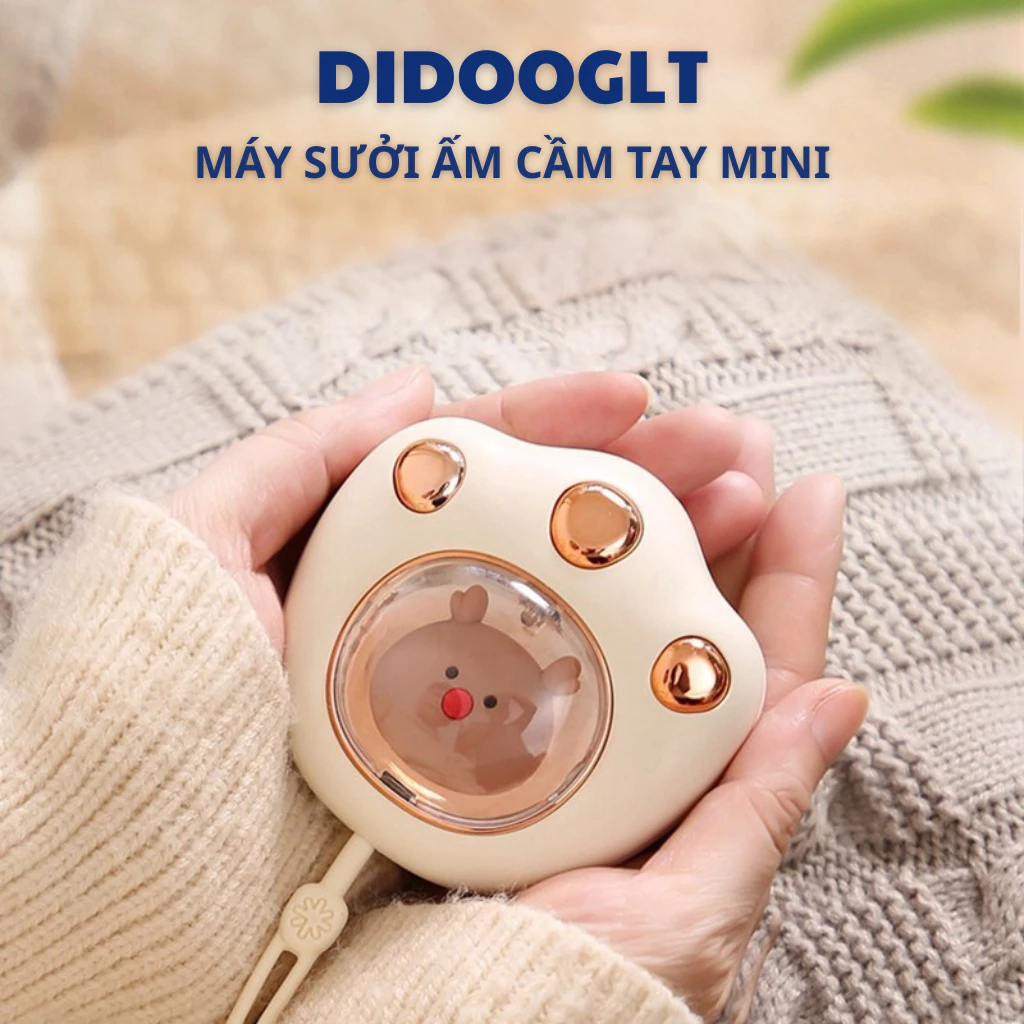 Máy Sưởi Ấm Cầm Tay Mini Hình Chân Mèo Didooglt Pin Sạc 2400mAh  Nhỏ Gọn Dễ Mang Theo
