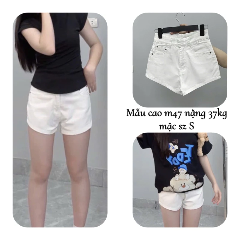 SHORT ÔM SÁT) QUẦN SHORT JEANS NỮ TRẮNG DÁNG ÔM SÁT CHẤT CO DÃN