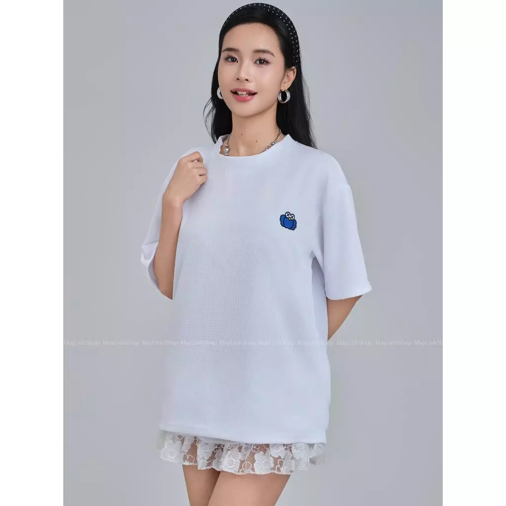 Áo thun tổ ong unisex Nam Nữ - Maylinhshop - Form Rộng Oversize Hình thêu sắc nét hình Ong Ngộ Nghĩnh