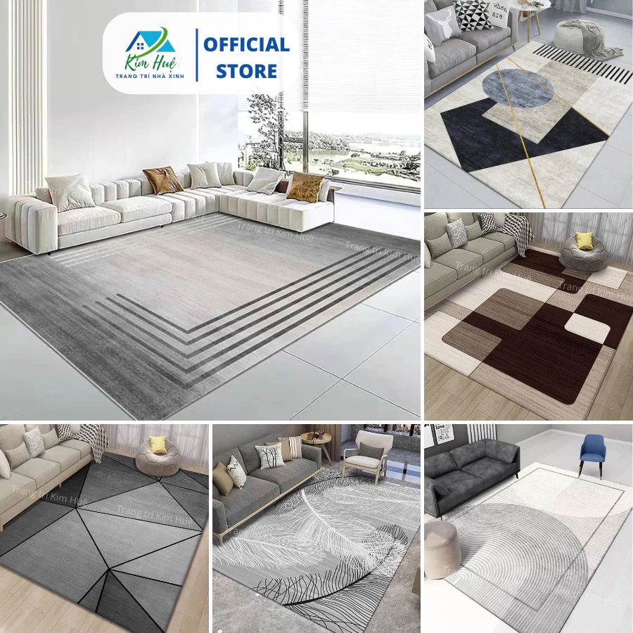 Thảm trải sàn trang trí phòng khách phòng ngủ nỉ lì bali êm mịn họa tiết bắc âu - Kim Huệ X14