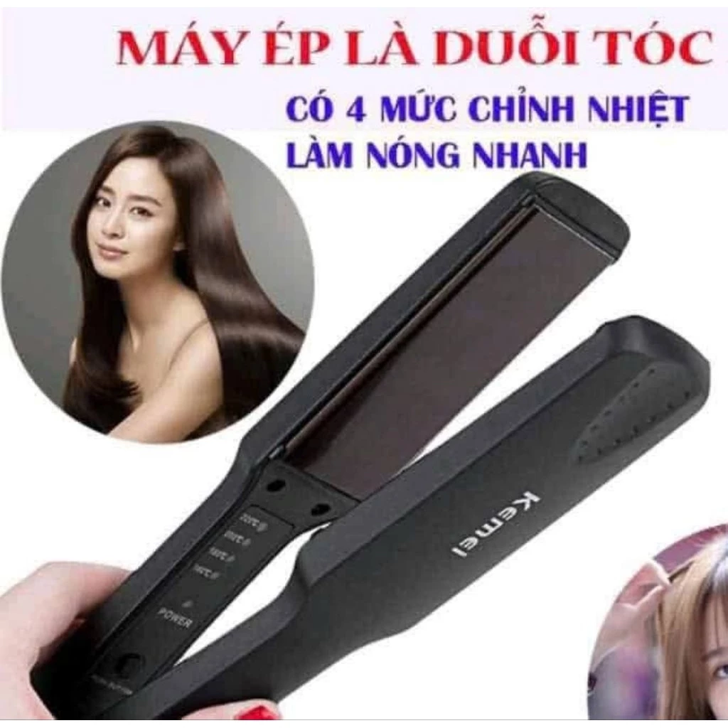 Máy Là Tóc,Máy Ép Duỗi Thẳng Tóc Kemei 329🔥 4 Mức Chỉnh Nhiệt🔥