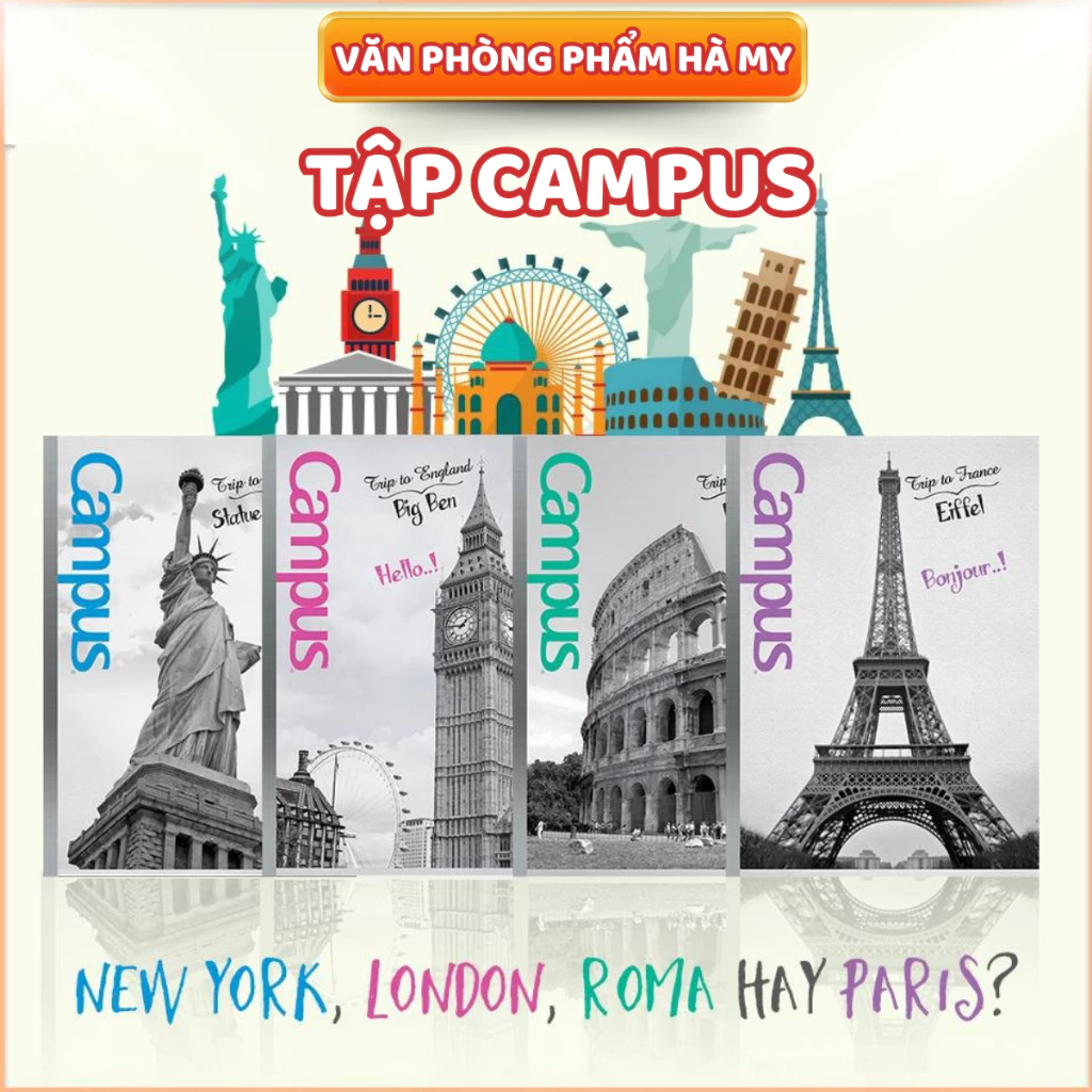Tập Vở Kẻ Ngang 120 Trang/200 Trang Campus B5 Định Lượng 60-70gsm Dành Cho Học Sinh Trung Học