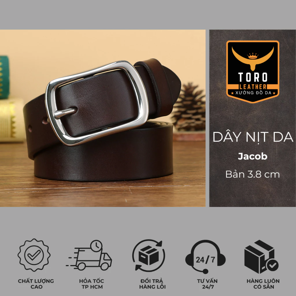 Thắt lưng【Bảo hành 5 năm】Dây nịt da thật 100% (Tặng đinh đóng lỗ) - mã DDJC