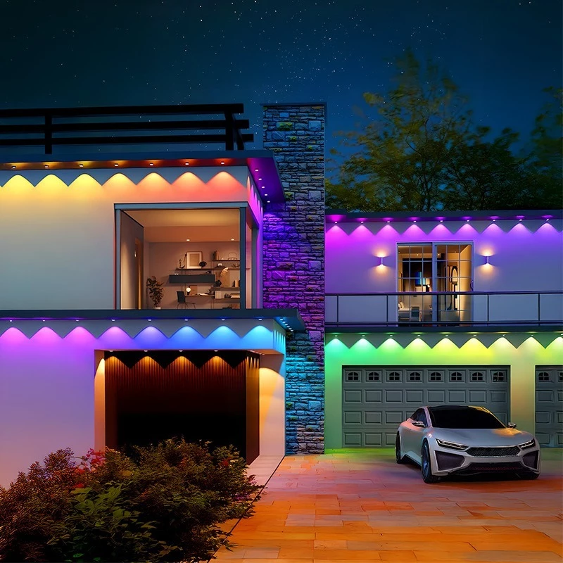 Đèn led mái hiên nhiều màu sắc, trang trí trần nhà, mái hiên, nhà cửa