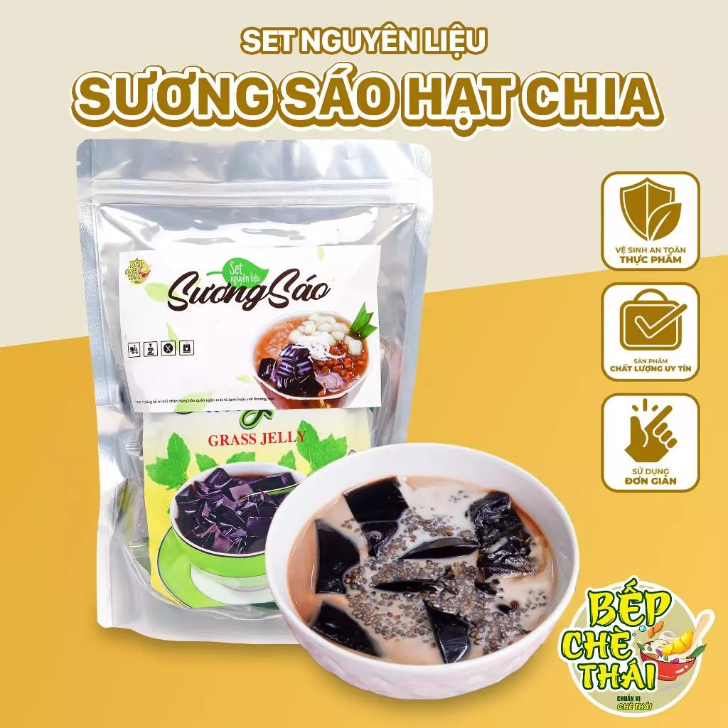 Sương Sáo Hạt Chia Cốt Dừa - Set Lớn 25 Chén - Bếp Chè Thái