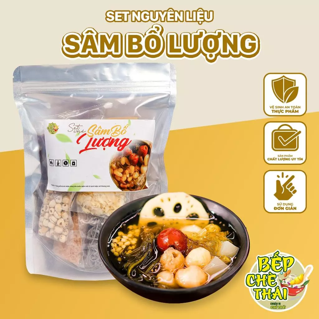 Set chè sâm bổ lượng (set lớn 30 chén) - tự nấu 10 vị - Bếp Chè Thái