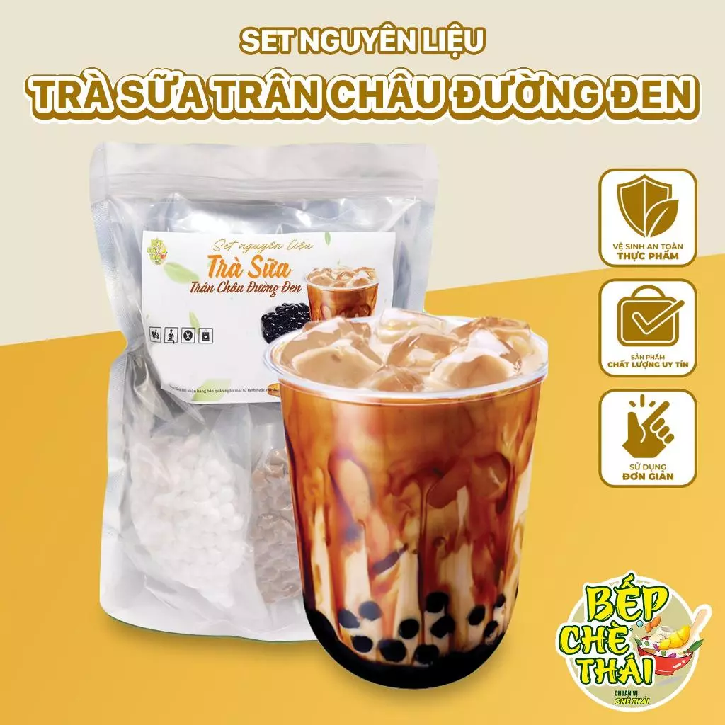 Trà sữa trân châu đường đen Set lớn 25-30 ly - BẾP CHÈ THÁI