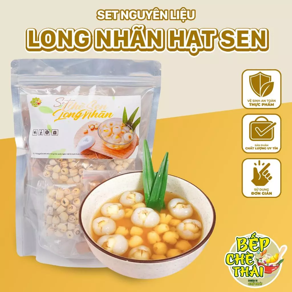 Set chè sen long nhãn tự nấu (set lớn 30 chén) tặng kèm công thức Bếp Chè Thái