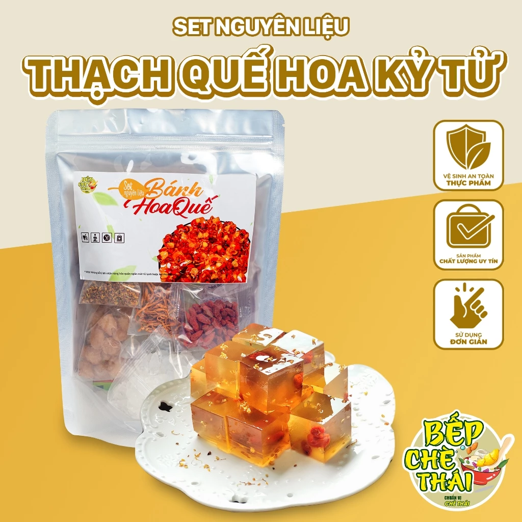 Thạch quế hoa kỷ tử - set nguyên liệu làm bánh - Bếp Chè Thái