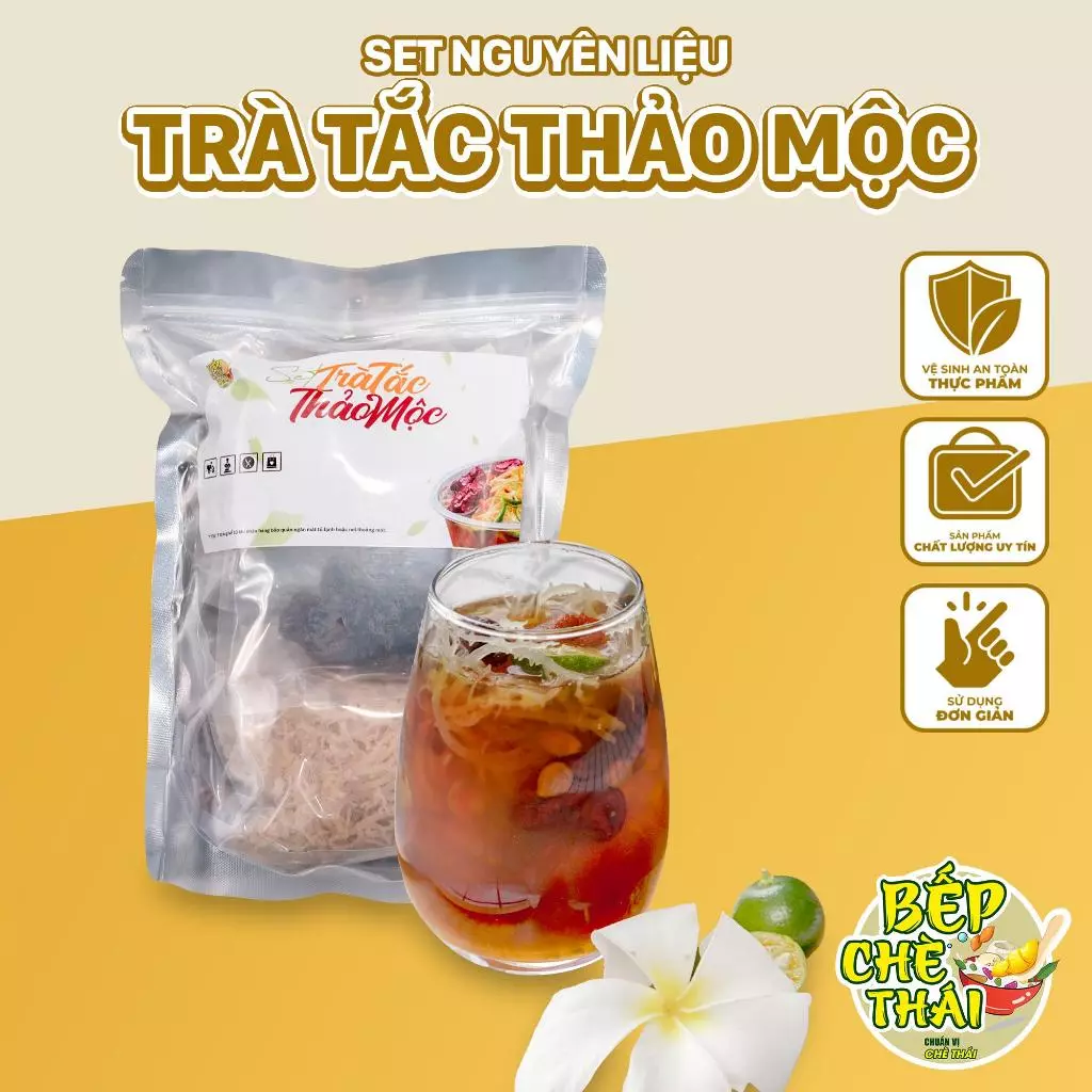 Trà tắc thảo mộc xí muội - set nguyên liệu 20 ly - Bếp Chè Thái