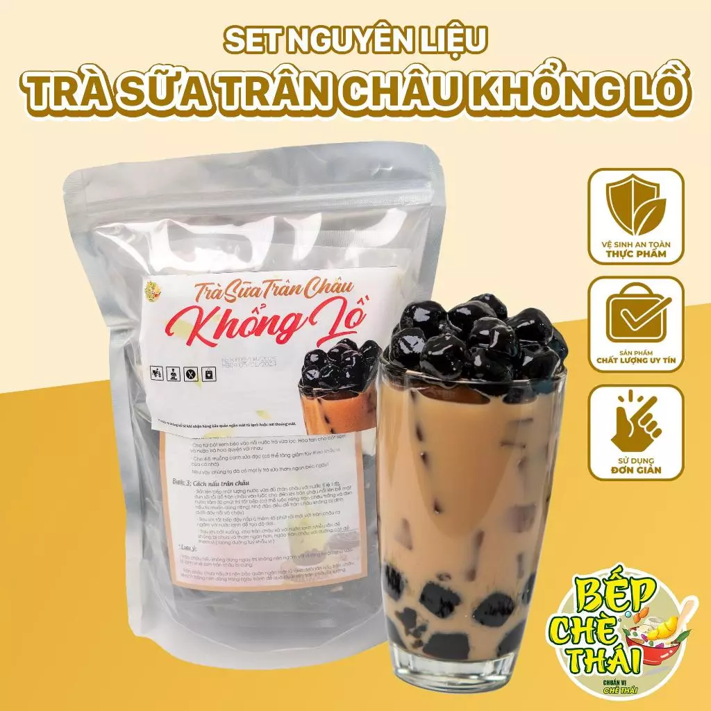 Trà sữa trân châu khổng lồ - set lớn 25-30 ly - bếp chè thái